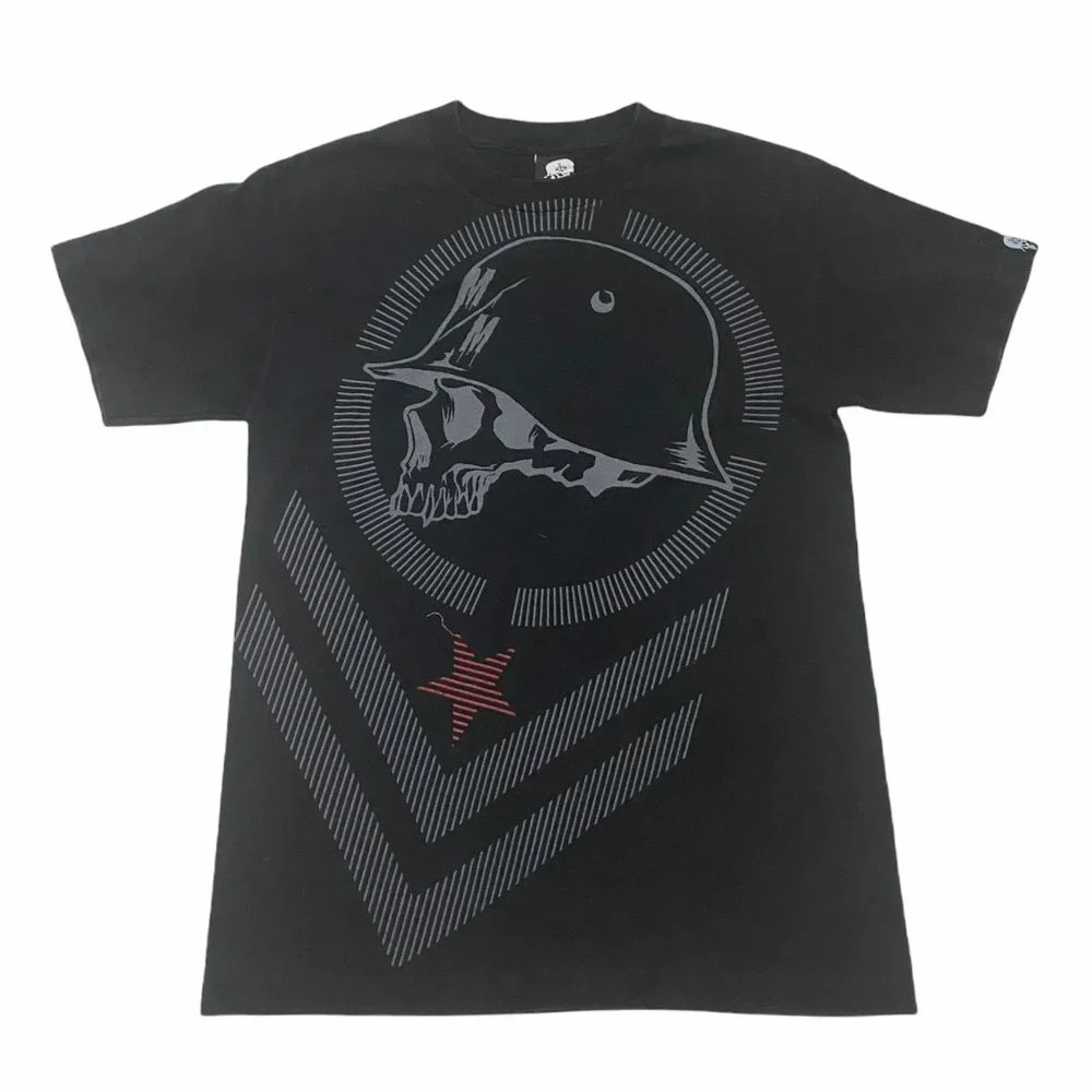 Metal Mulisha Mens T-Shirt size M Black Helmet Skull Short Sleeve - Picture 1 of 3
